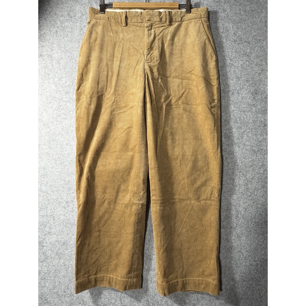 Vintage Polo Ralph Lauren Corduroy Pants Mens 34x32 Tan Classic Fit Straight Leg